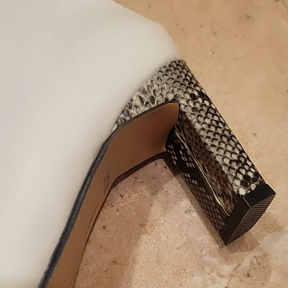 NEW! FRENCH CONNECTION Tall Liv Boots Snakeskin Heel Zipper Accent 6. - Picture 4 of 9